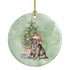 Labrador Retriever Black Puppy Christmas Presents and Tree Ceramic Ornament