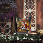 Sheltie and Santa Claus Throw Pillow