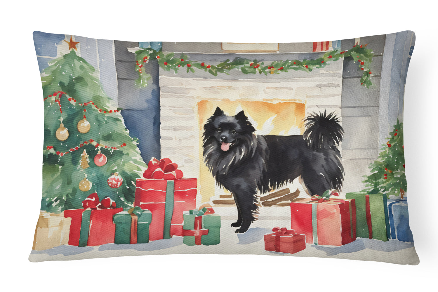 German Spitz Cozy Christmas Throw Pillow
