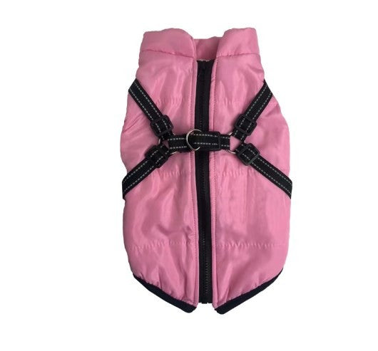 Winter Dog Cotton Coat with Integrated Vest Design