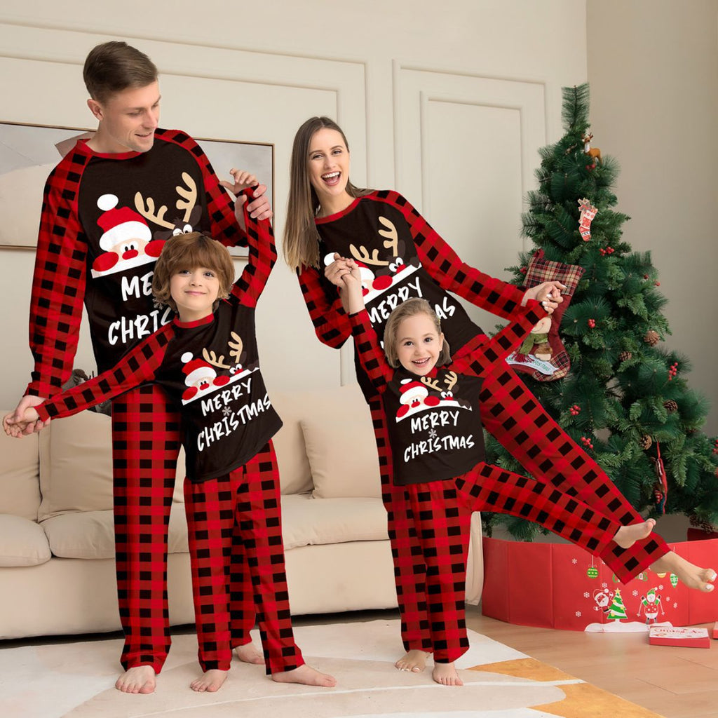 Cute Letter Print Christmas Family Pajama Set