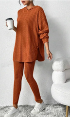 Autumn Solid Color Sunken Stripe Loose-fitting Hoodie Long Sleeve Suit | Streetwear