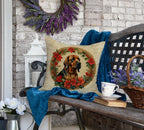 Bloodhound Christmas Flowers Throw Pillow