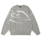 Loose Jacquard Round Neck Sweater for Men
