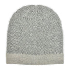 Gray Interwoven Alpaca Beanie | Embroidered Cap