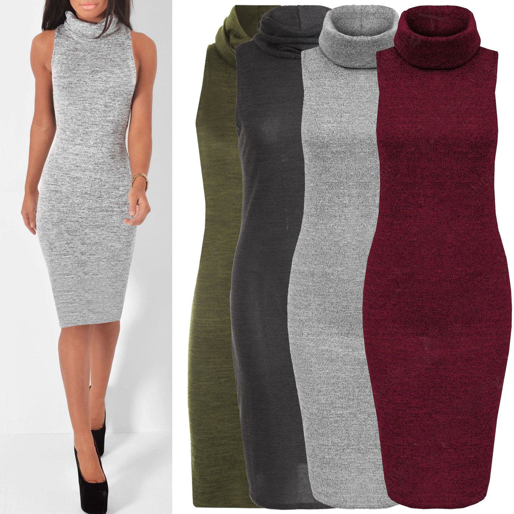 Sleeveless Knit Bodycon Pencil Dress