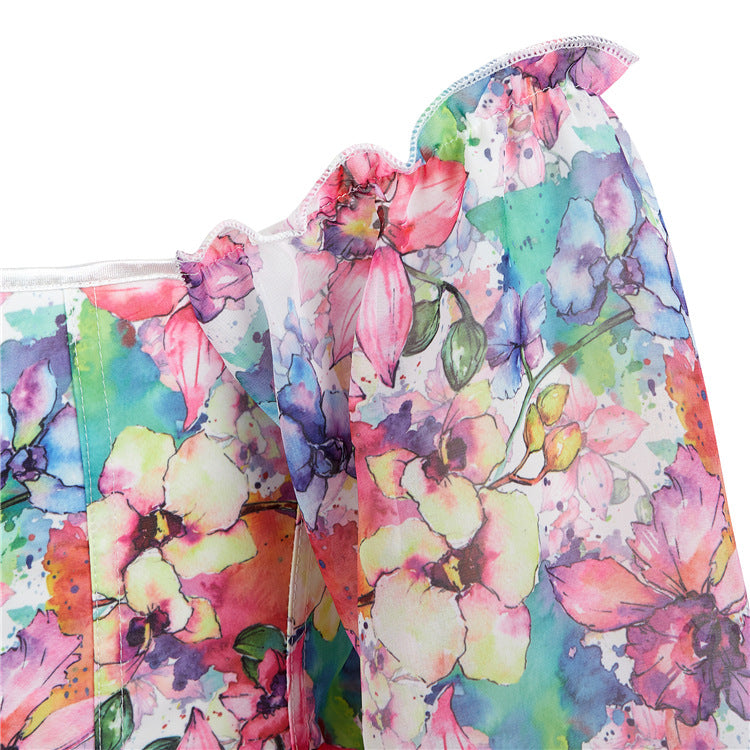 New Long Sleeve Women's Bodysuit Top with Floral Design