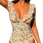 Women's Sexy One-Piece Swimsuit with Ruffle Back