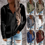 Loose Fit Women's Hooded Zip Sweatshirt Jacket | Streetwear