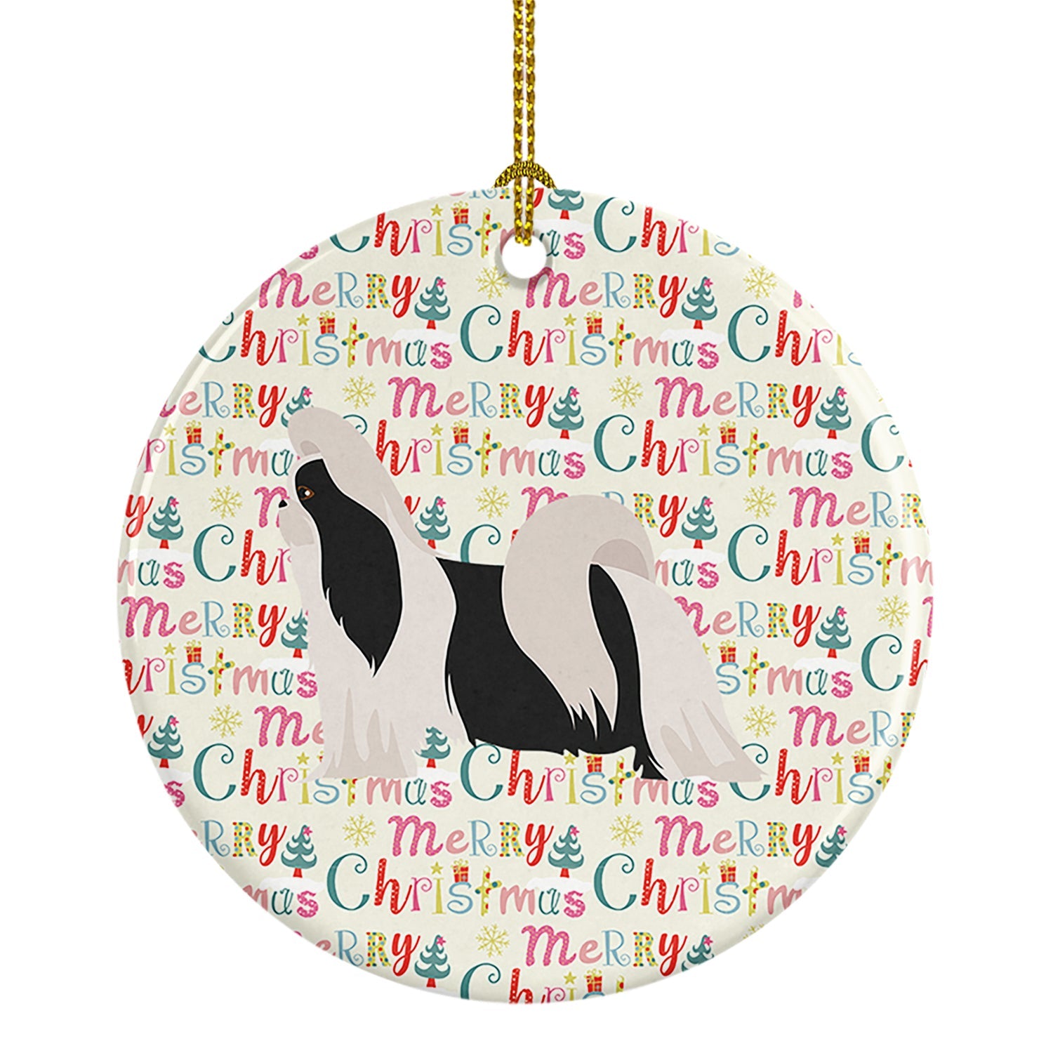 Imperial Shih Tzu Merry Christmas Ceramic Ornament