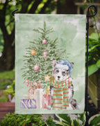Corgi Cardigan Blue Merle Christmas Presents and Tree Garden Flag