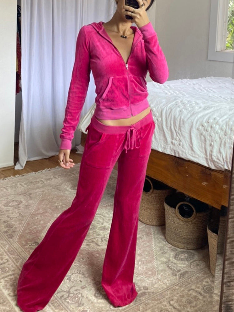 Casual Velvet Winter Jacket for Women with Hood
