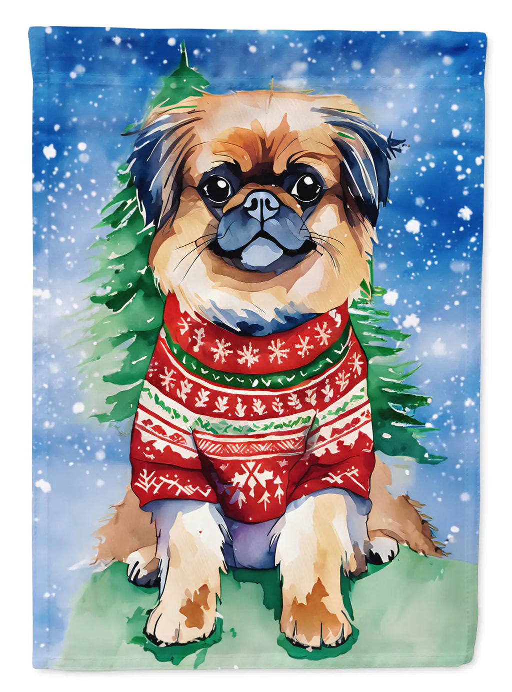 Pekingese Christmas Garden Flag