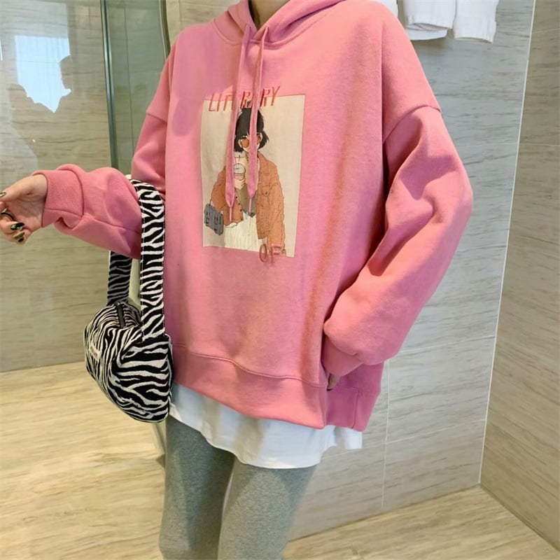Large Casual Hooded Jacket with Thick Embroidery