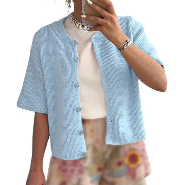 Knitted Cardigan Button Coat