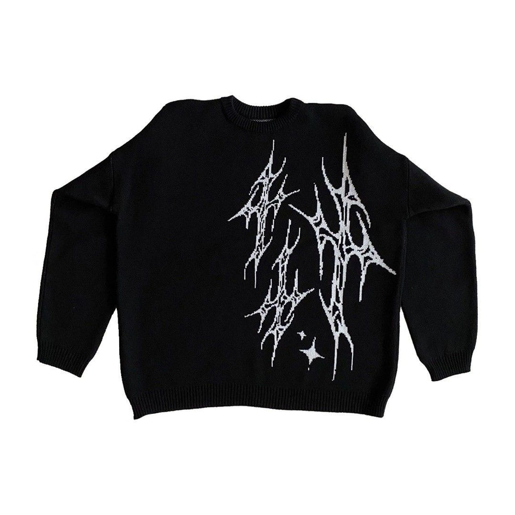 Men's Long Sleeve Jacquard Knitted Sweater