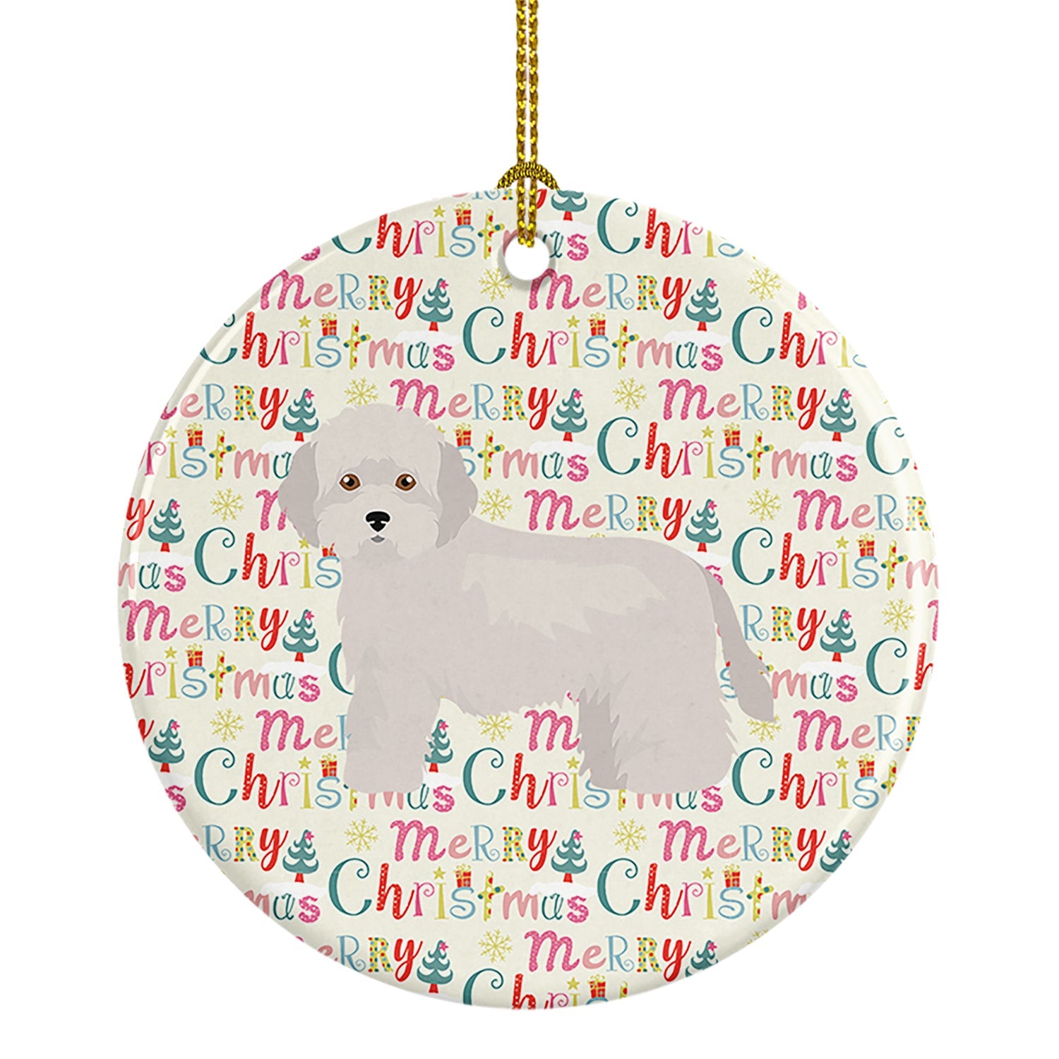 Cyprus Poodle Merry Christmas Ceramic Ornament