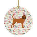 Bloodhound Merry Christmas Ceramic Ornament
