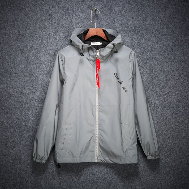 Men's Full Reflective Waterproof Hip Hop Windbreaker