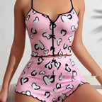 Women's Suspender Shorts Bow Suit
