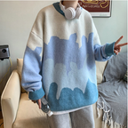 Harajuku Color Block Crew Neck Pullover Sweater | Streetwear