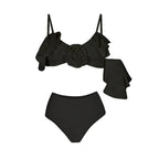Irregular Leaf Edge One-Shoulder Bikini Set for Women