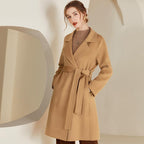 Reversible Mid-length Women's Wool Belted Coat