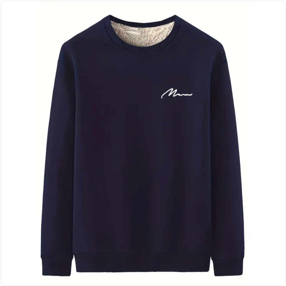 Men's Wool Stretch Printed Long Sleeve Casual T-shirt | Streetwear