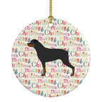 Rottweiler Merry Christmas Ceramic Ornament
