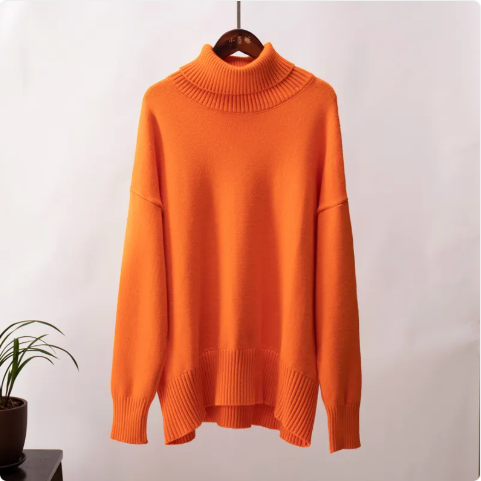 Women's Solid Color Turtleneck Sweater