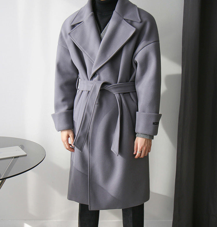 Trendy Thickened Wool Coat for Gentlemen