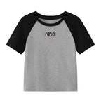 Women's Asymmetrical Crop Top with Bump Shoulder Design