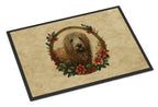 Komondor Christmas Flowers Doormat