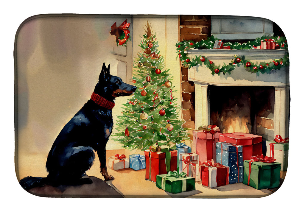 Australian Kelpie Cozy Christmas Dish Drying Mat