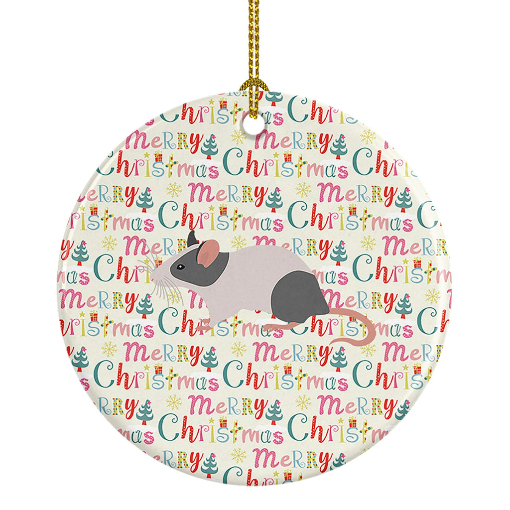Japanese Mouse Christmas Ceramic Ornament