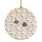 Japanese Mouse Christmas Ceramic Ornament