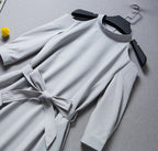 2020 Spring Summer Korean Style Sweet Hollow Shoulder Dress