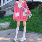Autumn Lolita JK Women's Bowknot Rabbit Hoodie Top | Streetwear