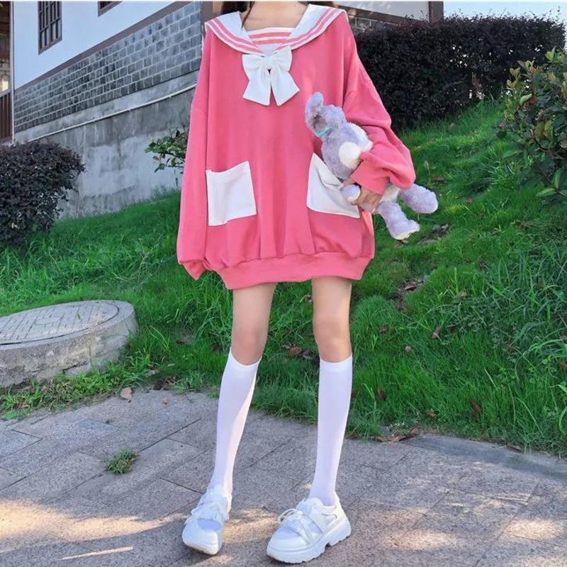 Autumn Lolita JK Women's Bowknot Rabbit Hoodie Top | Streetwear