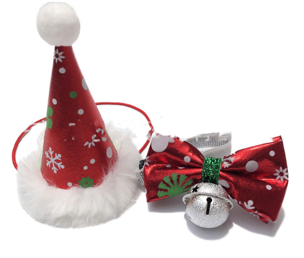 Pet Christmas Hat Set for Holiday Celebrations