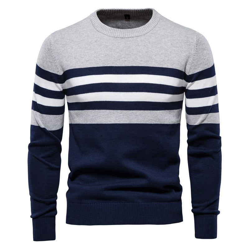Men's Cotton Striped Pullover Sweater - Plus Size 5XL | Streetwear