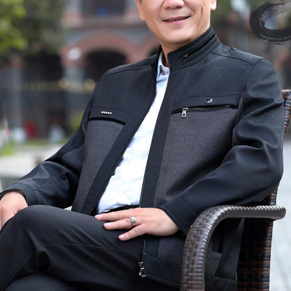 Men's Thick Plush Velvet Jacket with Stand Collar