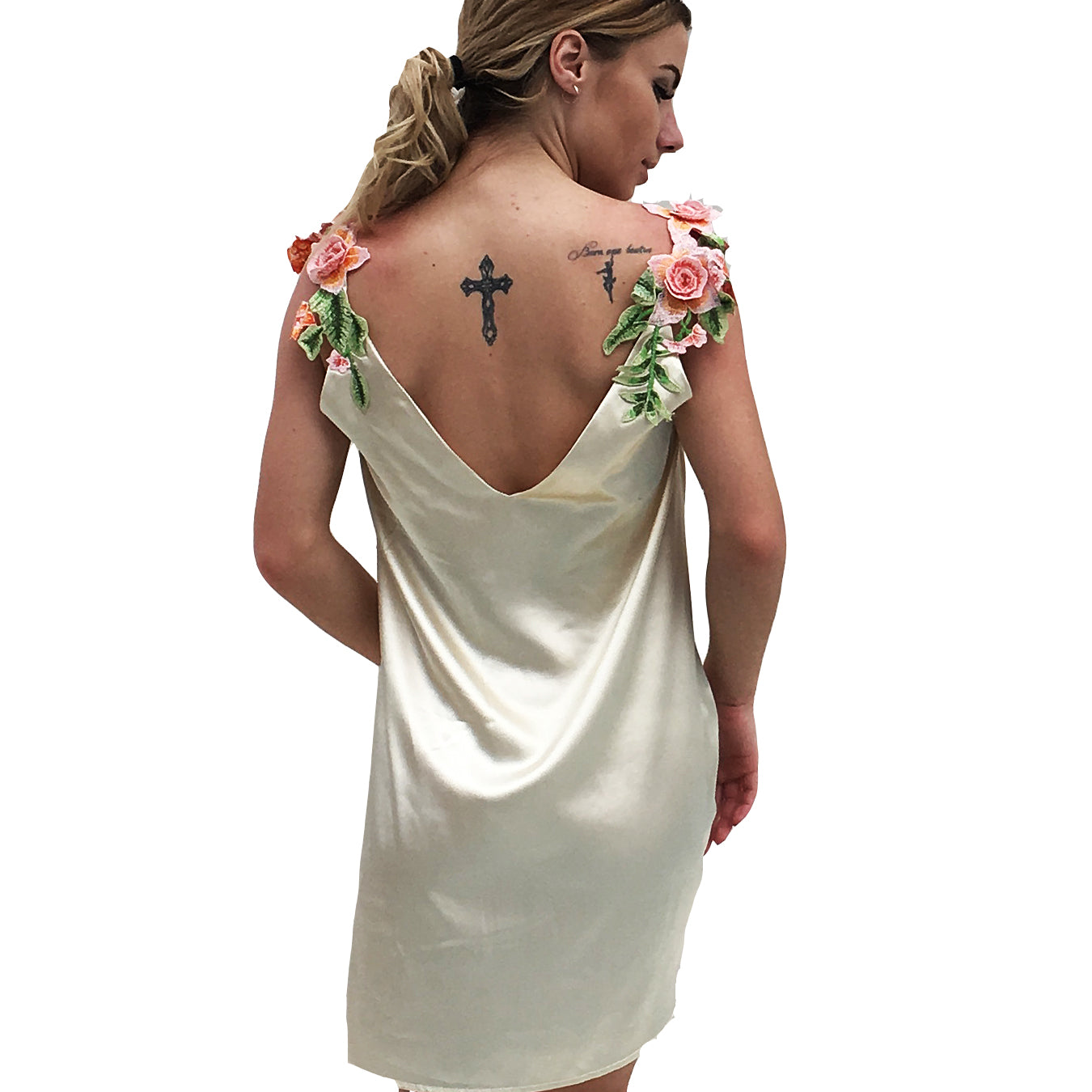 LIVA Embroidered Sleeveless Dress and Nightgown