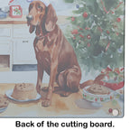 Redbone Coonhound Christmas Cookies Glass Cutting Board