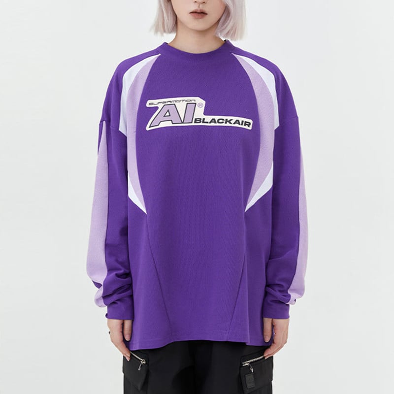 Casual Long Sleeve Sweatshirt with Letter Stitching | Streetwear
