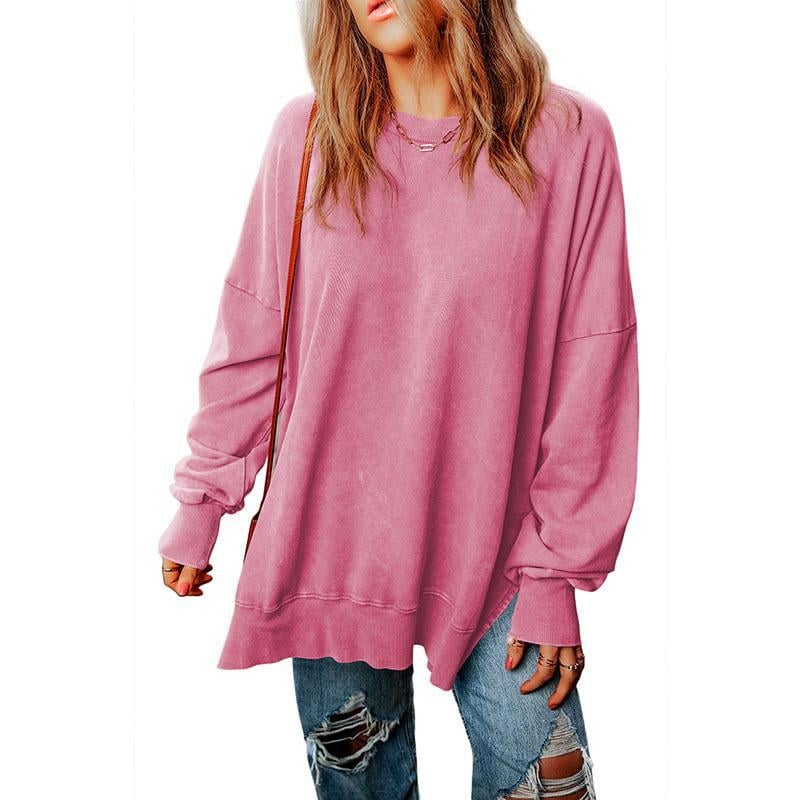 Solid Color Loose Pullover Top for Women | Streetwear