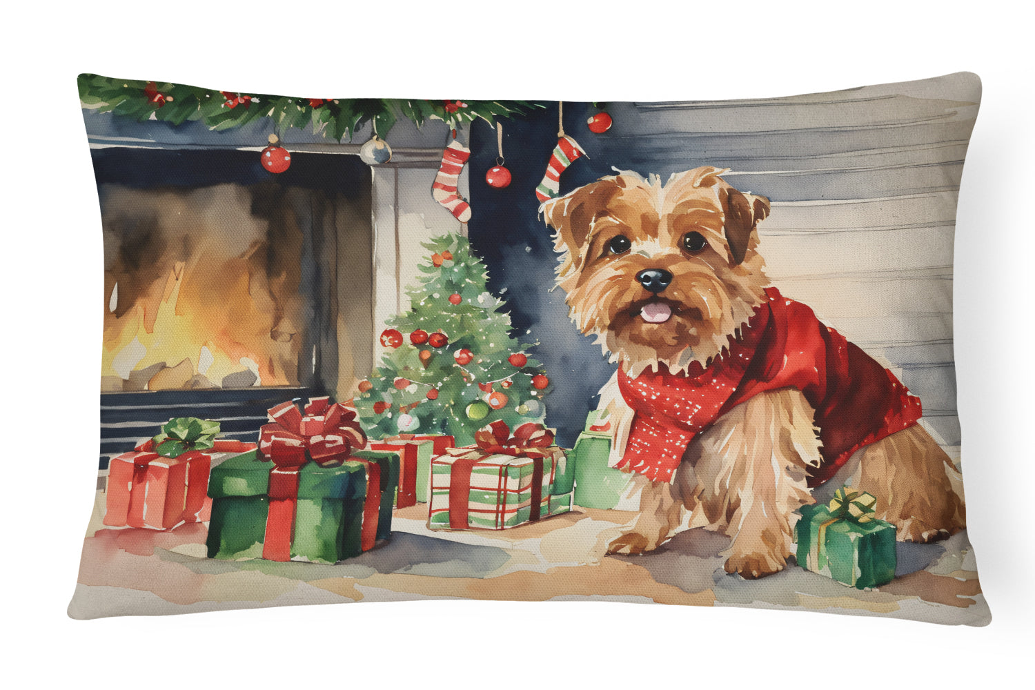 Norfolk Terrier Cozy Christmas Throw Pillow