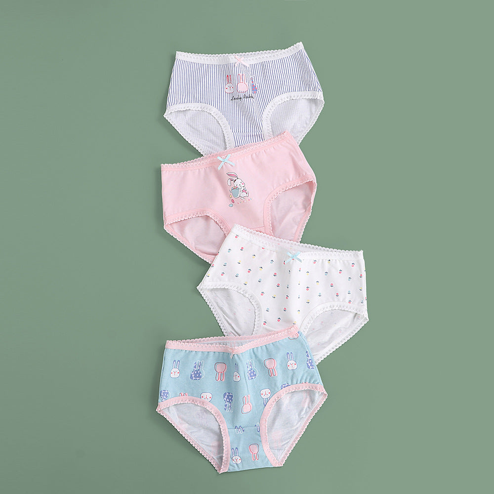 Girls' Cartoon Cotton Underwear - Breathable Shorts