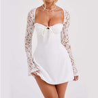 Lace Long Sleeve Corset Dress