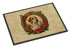 English Foxhound Christmas Flowers Doormat